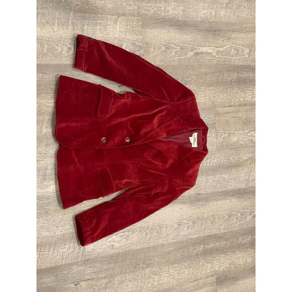 New Territories Vintage RED Velvet Blazer Size 5 Made In Japan - Picture 3 of 11